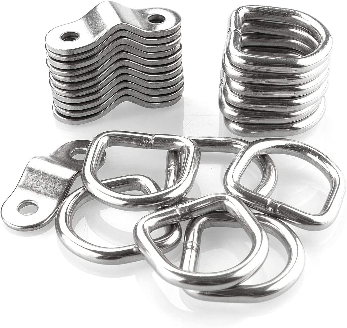 D-Ring Tie Downs Anchor1/4” Heavy Duty Surface Floor Mount Lashing Rings 2400 lbs Cargo Trailers Load-Bearing Hangers Bracket (Pack of 12)