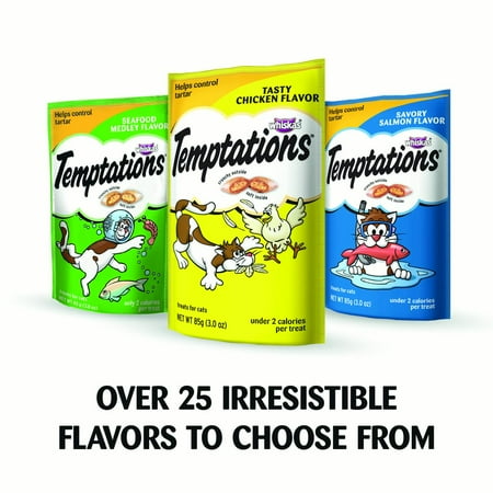 Temptations Classic Dry Hearty Beef Flavor Treats for Adult Cats, 3 oz., Shelf Stable, Plastic Pouch