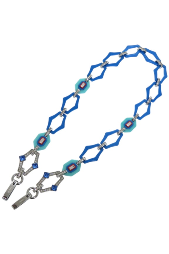 Pre-Owned Prada plastic rhinestone blue shoulder strap 0803PRADA