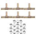 thumbnail image 1 of 6 Juegos 10mm En Forma de T Conector para Manguera Espiga Latón Manguera Montaje Conector con Abrazadera, 1 of 1