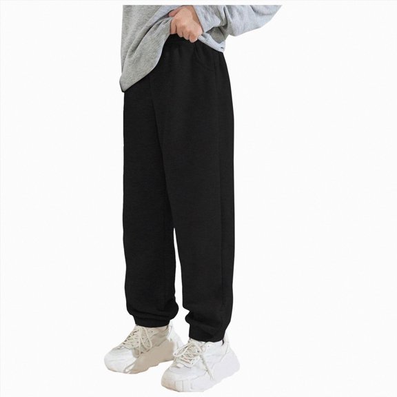 Ymyiu Pants for Babies Boys' 1 Pack Jogger Pants Midweight Soft Fleece Sweatpants for Kids 3T 4T(Black, 3-4 Years)