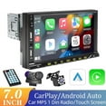 thumbnail image 2 of 7" Car Radio 1 Din Carplay Android Auto MP5 Multimedia Player Touch Screen  FM Aux Input Bluetooth USB Mirror Link Universal, 2 of 20