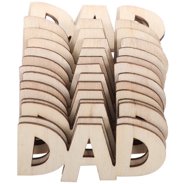 FELTECHELECTR 15 piezas de madera para decoración del Día del Padre, accesorio de madera para papá, pieza de madera para fiesta en casa