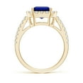 thumbnail image 2 of ANGARA Lab Grown 3.4 Ct Emerald-Cut Blue Sapphire Halo Ring for Women in 14K Yellow Gold (Size-10x8mm) | September Birthstone, Anniversary, Jewelry Gift for Women | Lab-Grown Blue Sapphire Ring, 2 of 8
