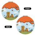 thumbnail image 2 of Pofeuu Garfield for Portable Pocket Makeup Mirror PU Cover Compact Travel Mirror with Normal and Magnifying Double Sided Glass-Round Shape-Round Shape, 2 of 9