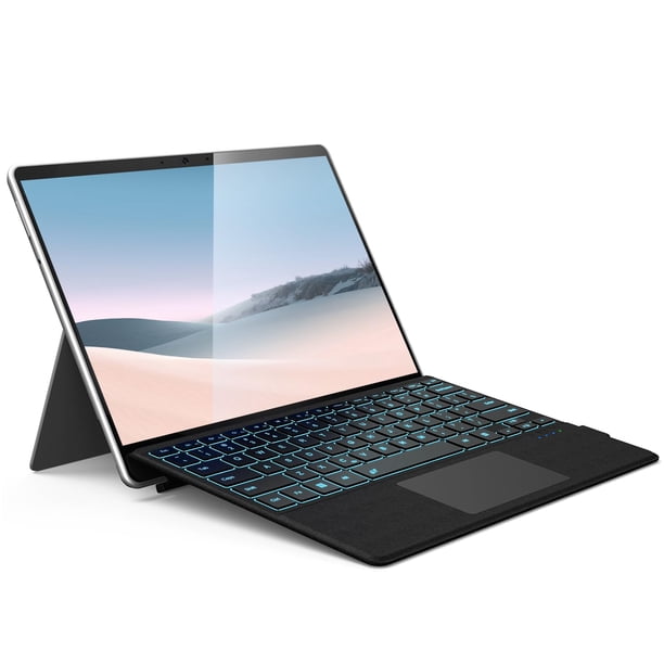 Teclado inalámbrico con funda tipográfica Omikamo para Microsoft Surface Pro 7 Plus 7/6/5/4/3