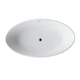 thumbnail image 2 of Anzzi 5.5 ft. Hangiri Series Solid Surface Center Drain Freestanding Bathtub, Matte White, 2 of 5