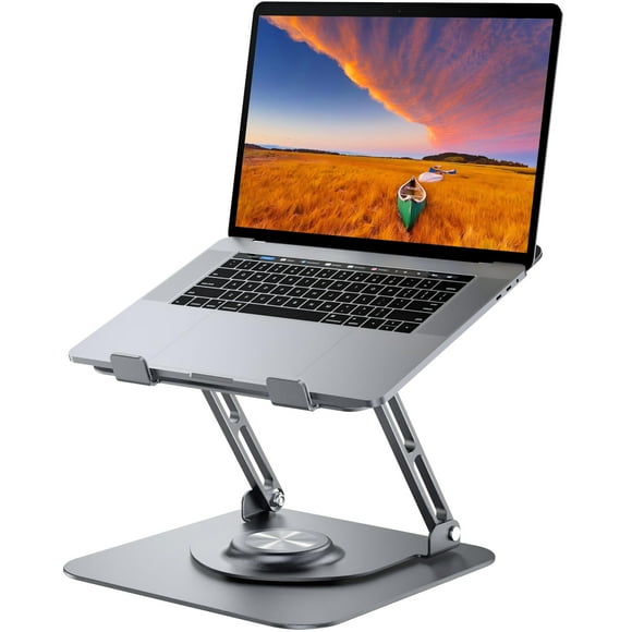JOYEKY Laptop Stand for Desk, Adjustable Computer Stand with 360° Rotating Base, Ergonomic Laptop Riser for Collaborative Work, Foldable & Portable Laptop Stand, fits for All 1
