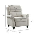 Ebello Push Back Recliner Chair, Soft Cushion White Seat Elizabeth
