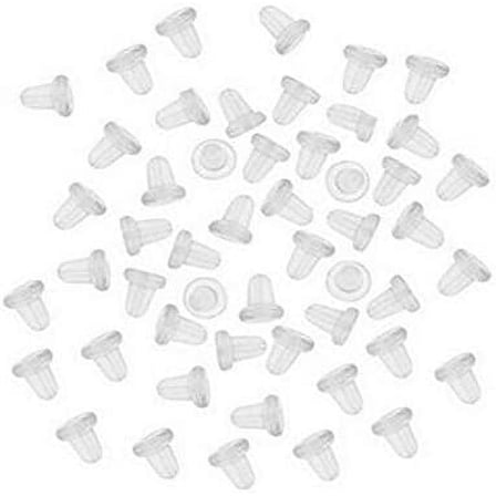 200PCS Clear Silicone Bullet Clutch Style Soft Earring Safety Backs Ear Nut Earring Wire Stopper for Fish Hook Earrings Keepers