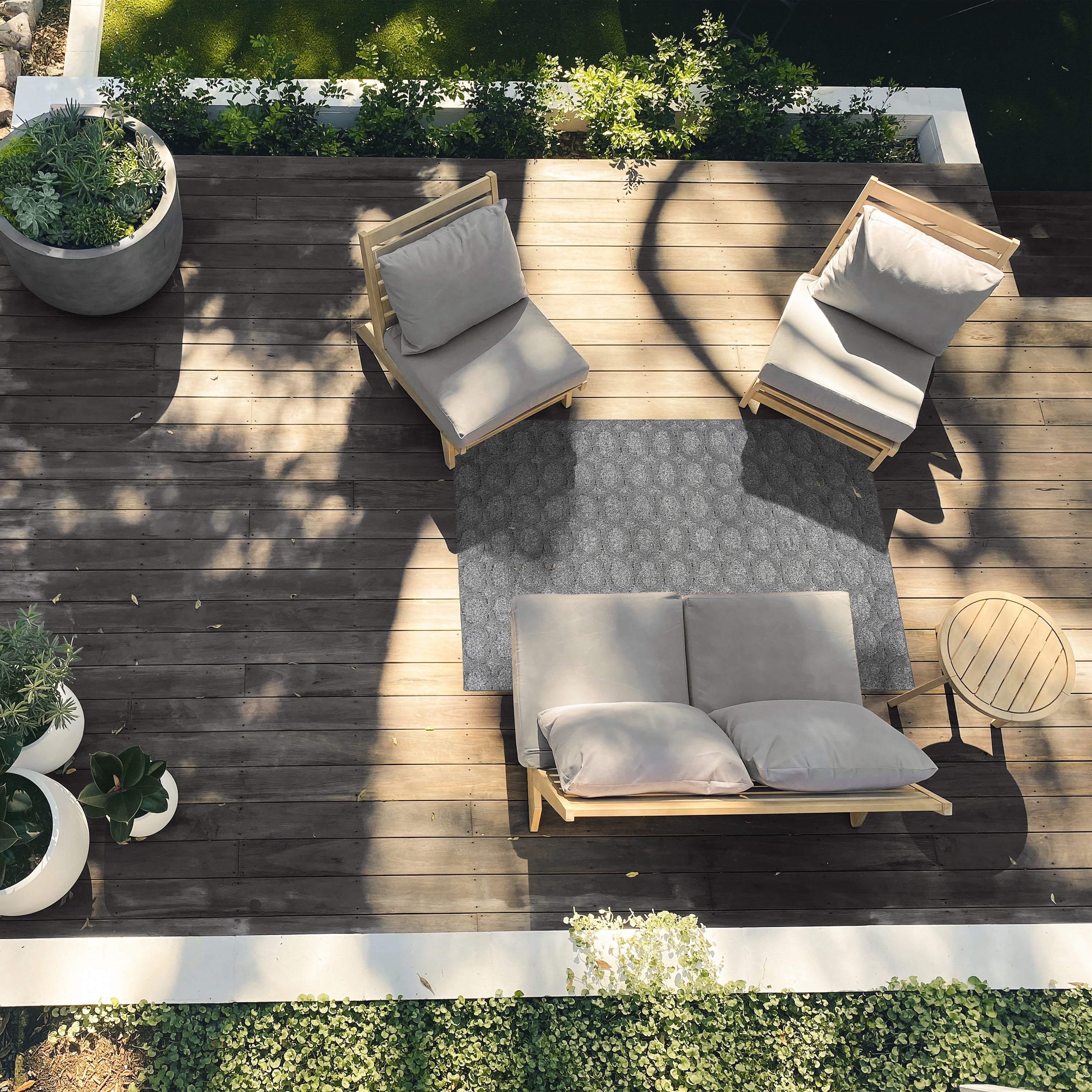 Garland Rug Garden Trellis Polypropylene Heather Gray Indoor/Outdoor Area Rug, 4' x 6'