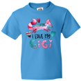 thumbnail image 3 of Inktastic I Love My Gigi Pink and Blue Fox with Hearts Youth T-Shirt, 3 of 5
