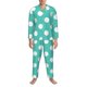 thumbnail image 3 of Balery Teal Turquoise And White Polka Dot Pijama para Hombre de Dos Piezas con Manga Larga, Conjunto de Dormir y Descanso Suave con Bolsillos-Small, 3 of 7