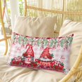 thumbnail image 4 of Red Gnomes Pillow Covers, Linen Long Throw Pillow Case, Valentine Roses Love Leaves Pink Plaid Holiday Pillow Protector Decorative Cushion Cover for Living Room/Bedroom 20" x 36", 4 of 8