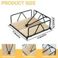 thumbnail image 3 of 2 PCS Napkin Holder for Table, Black Napkin Holder with Weighted Arm, Metal Napkin Dispenser with Wood Base, Paper Napkin Holder for Kitchen Restaurant, 3 of 7
