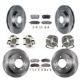thumbnail image 1 of Transit Auto Front Rear Wheel Hub Bearings Assembly Disc Brake Rotors and Ceramic Pads Kit (10Pc) for Car Jeep Patriot Compass Dodge Caliber - Left Right Side (Driver Passenger) KBB-107061, 1 of 10