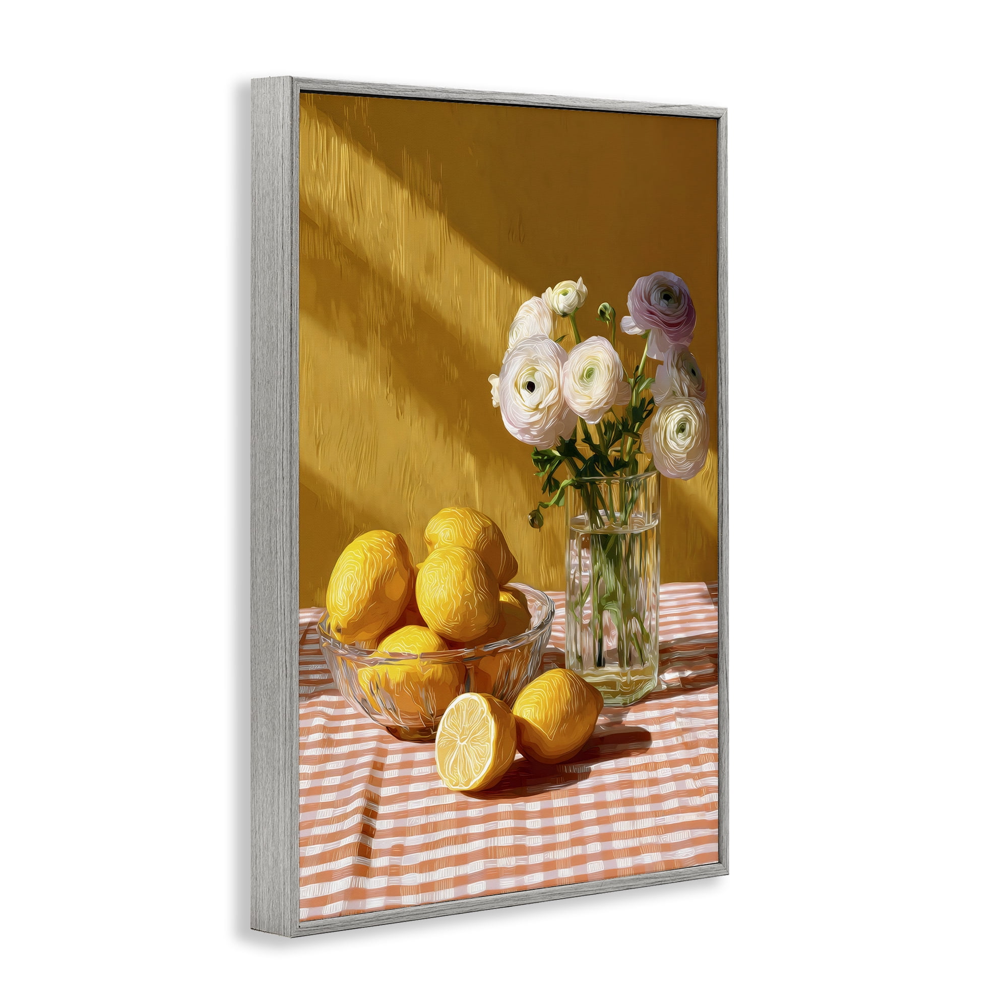 Stupell Industries Lemony Breakfast Arrangement Gray Framed Giclee Art, design by Petal Prints Design