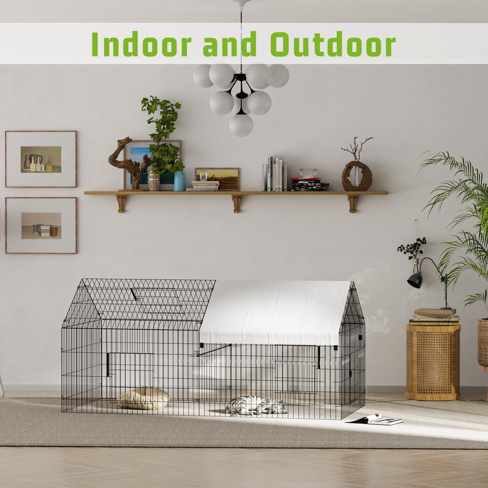 2025 New Metal Chicken Cage, Poultry Cage with Waterproof Cover, Duck Coops, Outdoor Large Walk-in Coops, for Outdoor, Farm