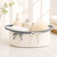 thumbnail image 4 of Tunhigl Cotton Rope Woven Storage Basket, Multi-Purpose Household Organizer Bin for Bedroom Living Room Sundries, 4 of 5