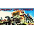 thumbnail image 2 of Retrobot 18x11 Gold Ornate Wood Framed with Double Matting Museum Art Print Titled - Robot Bulldozer, 2 of 4