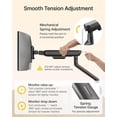 thumbnail image 5 of monTEK Single Monitor Arm with USB Ports, Mechanical Spring Monitor Mount for 17–40" Screens, Holds up to 26.4 lb, Full Motion Desk Arm with VESA 75x75/100x100, C-Clamp & Grommet, 5 of 10