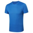 thumbnail image 2 of TiaoBug Men's Quick Dry Athletic T-Shirt Plain Short Sleeve Gym Sports Running Tees Tops Blue 3XL, 2 of 3