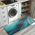 thumbnail image 3 of Teal Marble Gold Wave Pattern Kitchen Rug Mat,Kitchen Runner Rugs Non Skid Washable,Decorative Kitchen Floor Mats for Kitchen,Sink,Laundry,17"x47.2", 3 of 7