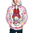 thumbnail image 4 of Kuromi and My Melody Hoodie 3D Print Pullover Hooded Long Sleeve Sweatshirts Tops Blouse with Pocket for Boys Girls Medium, 4 of 6