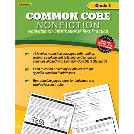 Common Core Nonfiction Book Grade 3, 11 in L x 8.5 in W x 0.25 in H By Teacher Created (Best Common Core Resources For Teachers)
