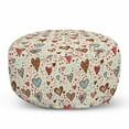 thumbnail image 1 of Valentines Pouf Cover with Zipper, Hand Drawn Dotted Background with Valentines Day Themed Colorful Heart Shapes, Soft Decorative Fabric Unstuffed Case, 30" W X 17.3" L, Multicolor, by Ambesonne, 1 of 5