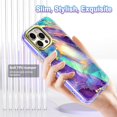 thumbnail image 6 of Casetego for iPhone 15 Pro Max Case,Fashion Marble Full Body Shockproof with Built-in Screen Protector Drop Protective 6.7 inch Phone Cover for Women Girls,Purple, 6 of 7