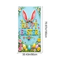 thumbnail image 3 of ChicYu 35×71in Easter Door Cover Egg Bunny Pattern Holiday Door Curtain Durable Washable Fabric Door Decor for Front Porch Home Party Supplies, 3 of 6