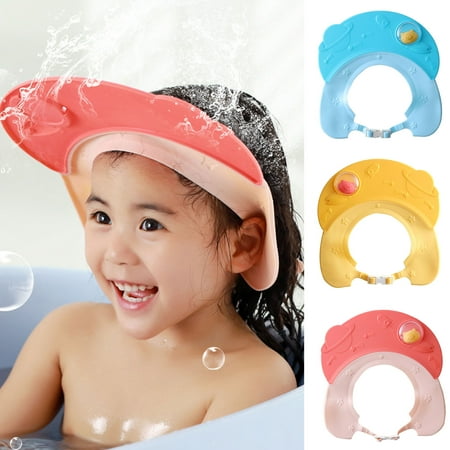 

Zhiyuan Baby Shampoo Cap Enlarged Widened Brim Cartoon Eyes Protection Infant Bathing Hat Bathroom Supplies for Gift