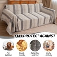 thumbnail image 6 of CJC Chenille Stripe Sofa Cover for Pet, 320GSM Tassel Edge Couch Cover Furniture Protector, Universal Couch Cover for Living Room Couch, Loveseat, Sectional (Grey, 71'' x 134''), 6 of 8