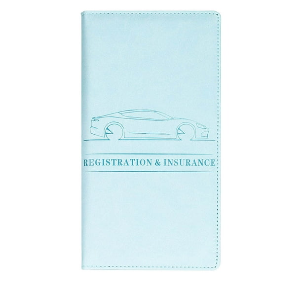 Tarjetero para tarjeta de matrícula y seguro de coche | Organizador de piel sintética con cierre magnético | Almacenamiento universal de documentos de vehículo para guantera | Protección de archivos