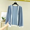 thumbnail image 2 of aidice Summer Cardigan for Women Casual Long Sleeve Fitting Comfy Solid Color Open Front Jackets, 2 of 3