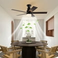 thumbnail image 5 of Wuzstar 44" Reversible Ceiling Fan Light w/ Remote Control 5 Wood Blades Indoor Outdoor LED Ceiling Fan Lamp Fandelier Brown, 5 of 10