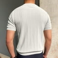 thumbnail image 3 of Tauxra Men's Textured Ribbed Knit Short Sleeve Round Neck Tee Shirts Solid Casual Top White 3XL, 3 of 6