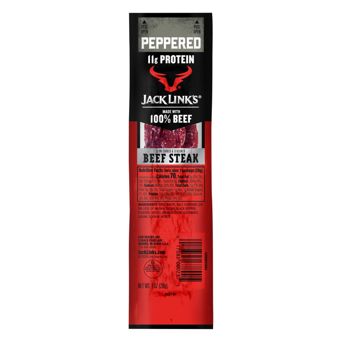 1 Ounce Jack Link's Beef Peppered Steaks 1/1 Count