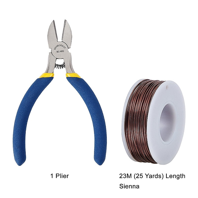 DIY Jewelry Kits with Aluminum Wire and Iron Side Cutting Pliers Sienna 1mm about 23m/roll 6rolls/set