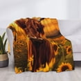 thumbnail image 3 of Uemuo Vintage Sunflower Cow A Printed Throw Blanket for Couch, Fluffy Fuzzy Blankets for Bed, Sofa, Cozy Flannel Faux Fur Blanket-, 3 of 6