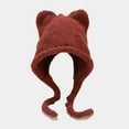 thumbnail image 2 of Bibifish Womens Multi-Tone Knit Trapper Hat With Cat Ear Decoration Soft Stretchy Warm Hat Fall Casual Outings Funny Stylish Hats, 2 of 3