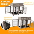 thumbnail image 5 of Dog Crate Furniture with 2 Drawer,39.4" Large Wooden Dog Kennel Crate End Table with Wheels,Dog Cage Dog House for Small/Medium/Large Dog,Sturdy Anti, 5 of 9
