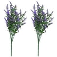 thumbnail image 2 of Ludlz 2Pcs Artificial Flowers Vivid Natural Charming 5 Forks Plastic Lavender Fake Flower for Wedding, 2 of 8