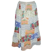 Mogul Women's Bohemian Skirts Vintage Patchwork Rayon Flirty Skirt