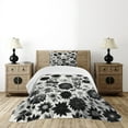 thumbnail image 4 of Ambesonne Black and White Quilted Bedspread Set 2 Pcs, Romantic Monochrome, Twin Size, Charcoal Grey Off White, 4 of 4