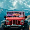 thumbnail image 3 of Garronmavis Hawaiian Coconut Trees Windshield Sunshade Sun Shade Compatible with Jeep Wrangler Rubicon Sahara TJ JK JKU 2 Door & 4 Door, 3 of 6