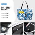 thumbnail image 2 of Wukai Leaves And Flowers Print Zipper Bag,large Beach Tote Bag,Waterproof Sandproof Bag,Grocery and Picnic Tote Travel Bag, 2 of 5