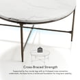 thumbnail image 6 of Aureum Modern Genuine Marble Top Coffee Table with Metal Frame, White and Dark Bronze, 6 of 10