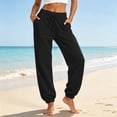 thumbnail image 2 of Resicozy Sweatpants for Women Trendy Drawstring Elastic Waist Bottom Lounge Pant Lightweight Baggy Joggers with Pocket Black 2XL, 2 of 5